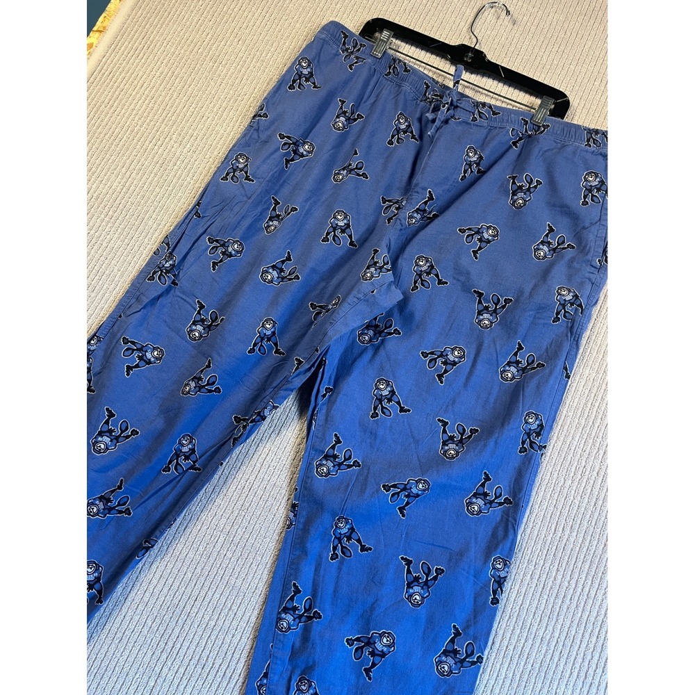 Life is Good Mens Pajama Pants XXL Blue Football Flannel Sleep Loungewear